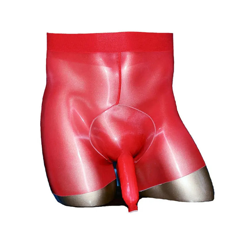 U Convex Pouch Sexy Men G-string High Waist Oil Glossy COCK Ring Sexy JJ Open Thong Sheer See Underwear Gay Wear Plus Size