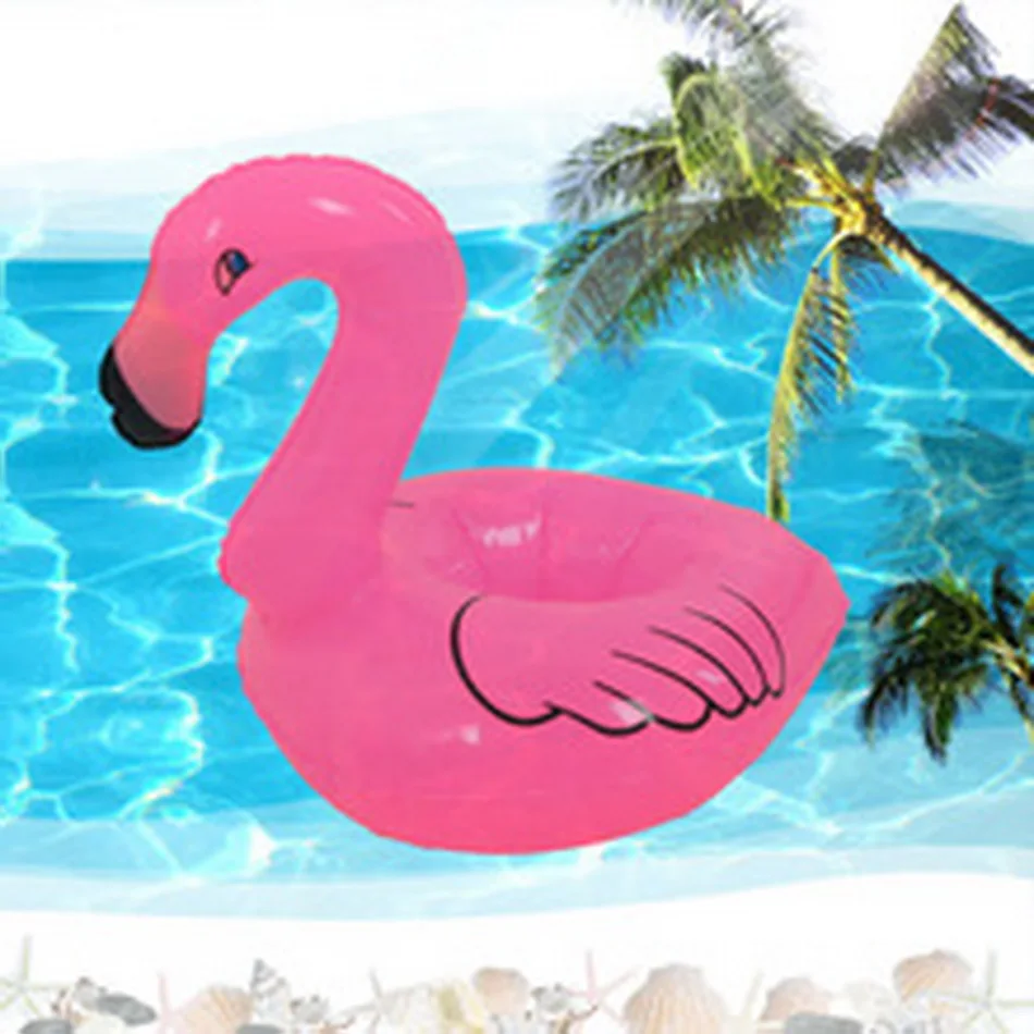 Summer Pool Drink Holder Inflatable Flamingo Cup Holder Swimming Pool Toys Kids Baby Float Toy Pool Game Party Accessories