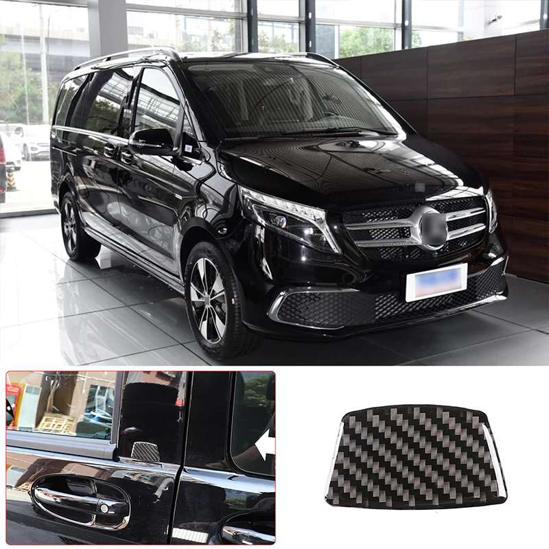 For Mercedes-Benz V-Class W447 2015-2020 center pillar decoration sticker soft real carbon fiber 1 piece set car  accessories