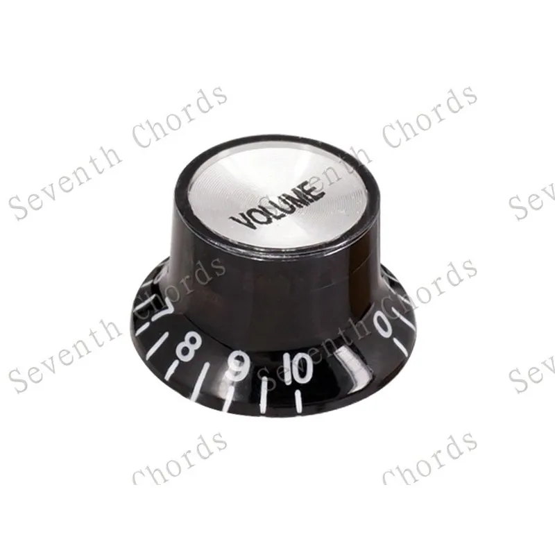 4 Stück/Set Schwarze Kunststoff-Gitarren-Lautstärkeregler-Kappen Potentiometer-Kappen Musikinstrumente Großhandel – Detail 2
