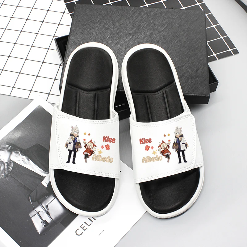 Game  Cosplay Klee Paimon Keqing Qiqi Summer Anime Men Women Student Indoor Outdoor Flip-flop Sandals Slippers