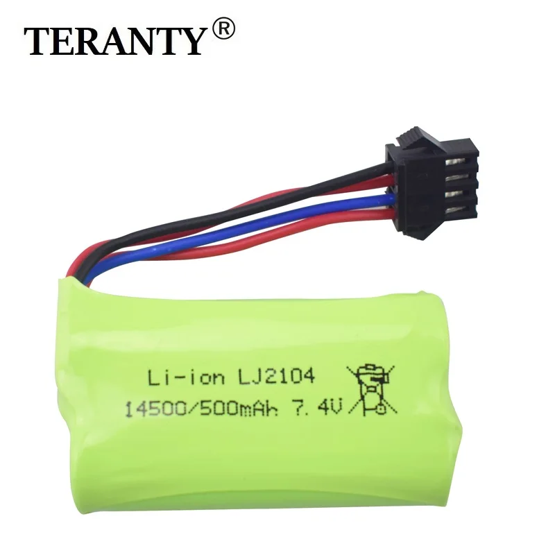 1-3PCS 7.4V 500mAh Lithium Battery For EC16 remote control Spare Battery Model Car Model High-Rate Li-Po Battery