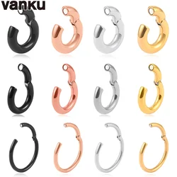 Vanku 2pcs Popular Stainless Steel Magnet Ear Weight Gauges Body Jewelry Hoop Earring Piercing Expanders Stretchers for Unisex