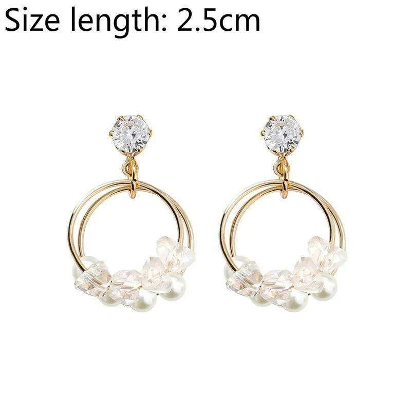 Punk Fashion S925 Needle Earrings Small Ladies Earrings Fresh And Wild Pearl Temperament Net Red Simple Earrings Women