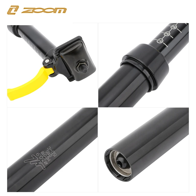 Zoom Bicycle Seatpost Telescopic Manual Control Lifting Mountain Bicycle Hydraulic Lifter MTB Retractable 30.9 / 31.6 * 375mm