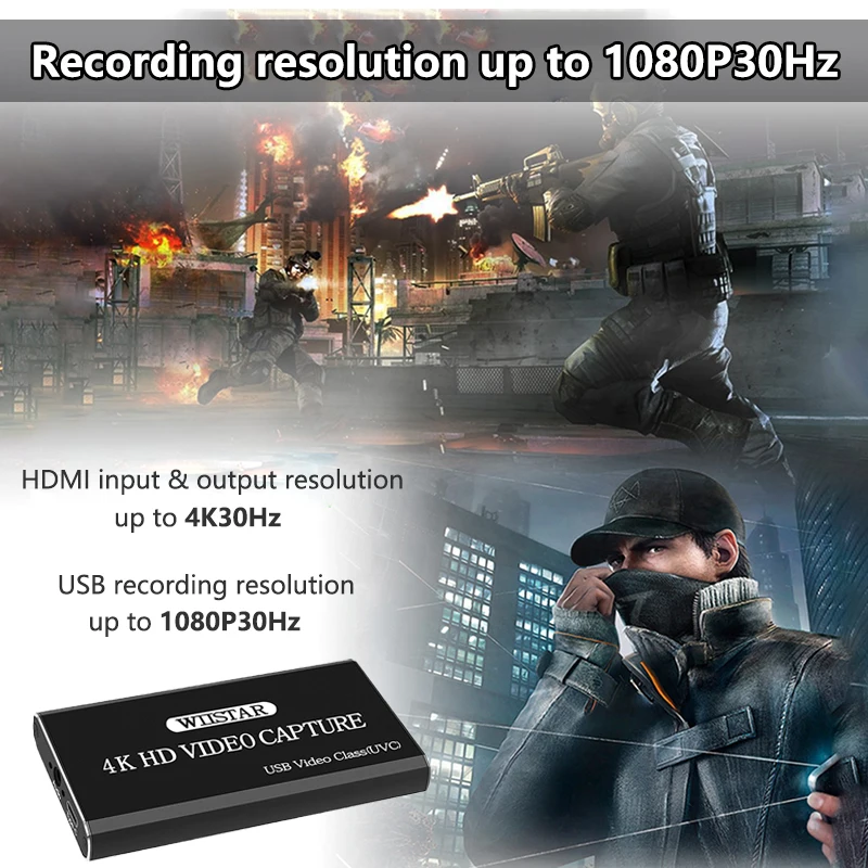 New USB Audio Video Capture Card HDMI to Type C USB Video Capture with HDMI 4K Loopout 3.5mm Audio Out for Windows Mac OS Linux