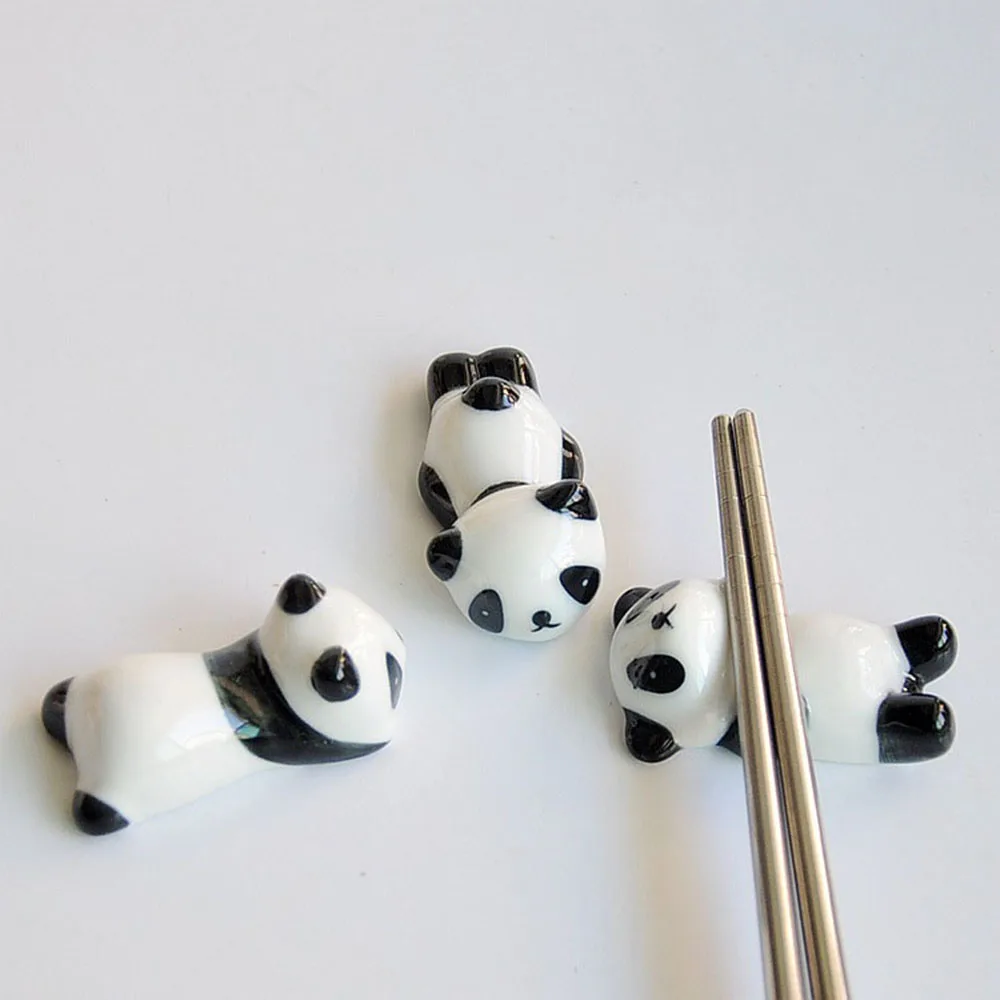 White Porcelain Chopstick Holder Panda Chopstick Holder Handicraft Home Decoration Pen Holder Kitchen  And Household Tools