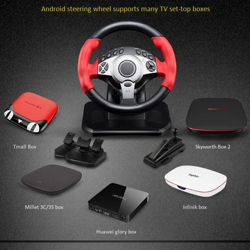 Computer Game Steering wWheel Real 6 Speed Car Driving Learning Simulator Racing Gaming Support Android Smart TV Set Top Box PC