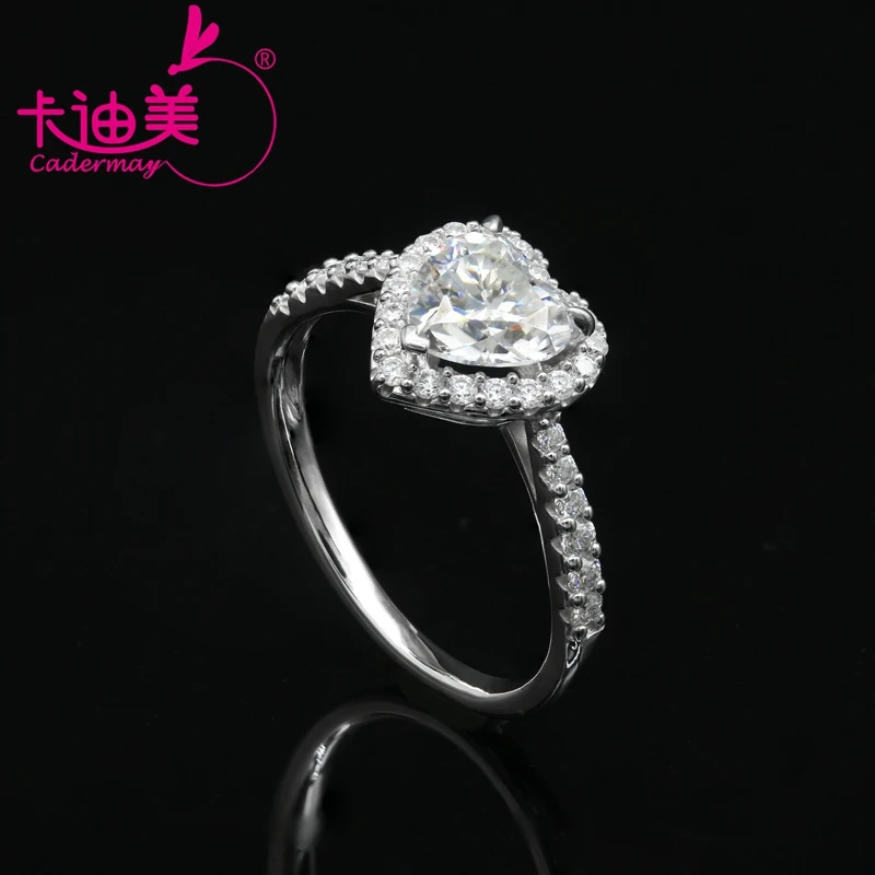 

CADERMAY Hot Sale Customized Smart Jewelry Heart Shape Miossanite Diamond Ring Engagement Wedding Party For Women And Girls