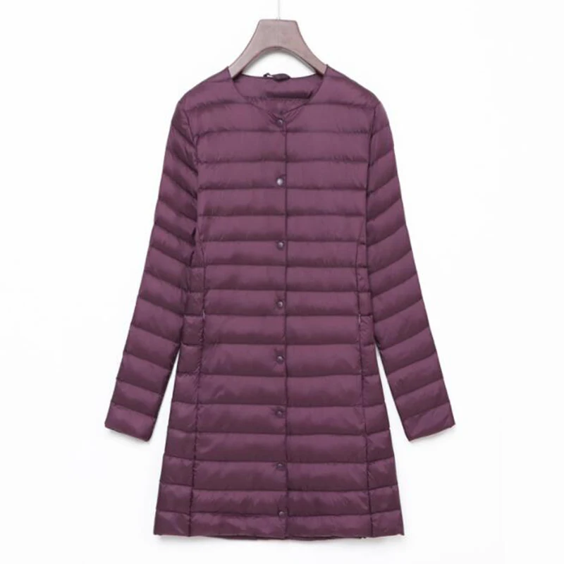 SEDUTMO-chaquetas de plumón de pato para mujer, abrigo ultraligero, Chaqueta larga acolchada, parka informal negra para otoño e invierno, ED838