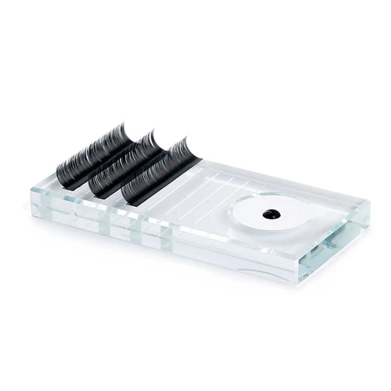 1pc Eyelash Glue Holder Transparent Rectangular Crystal stone for Individual Eyelash Extension Adhesive Glue Pallet Makeup tool