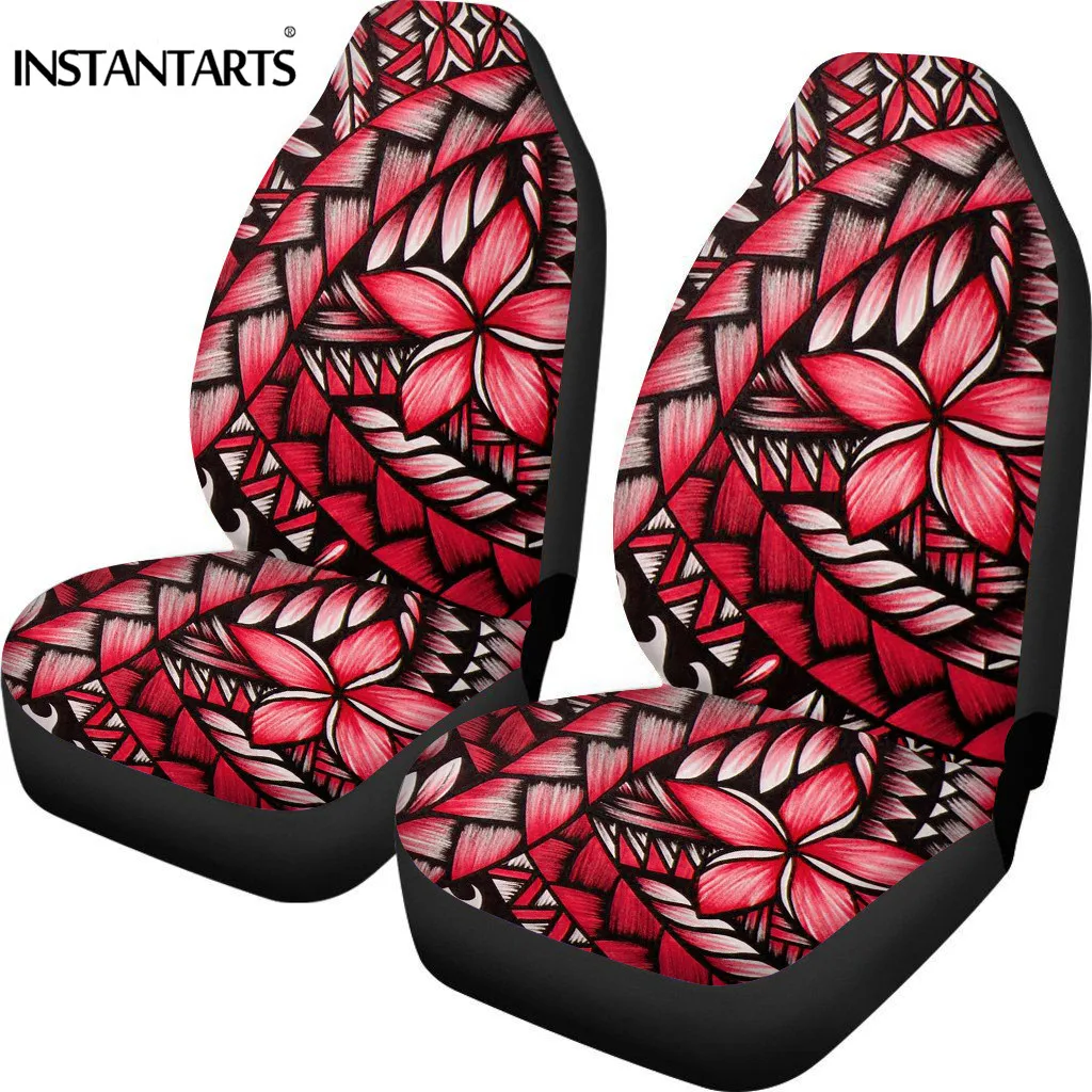 INSTANTARTS hawaiin style car seat cover polynesian tribal Soft Comfortable Bucket Seat Cover Universal Size Fit for Most Cars