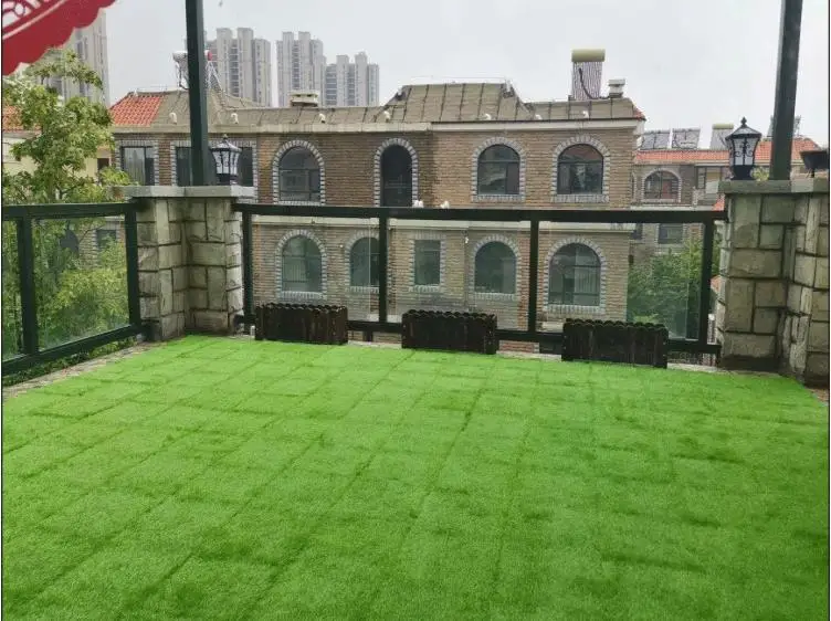 Outdoor Plastic Grass Floor Decking Tile, PE Interlocking Artificial for Balcony Garden, 30Pcs per Box image 4