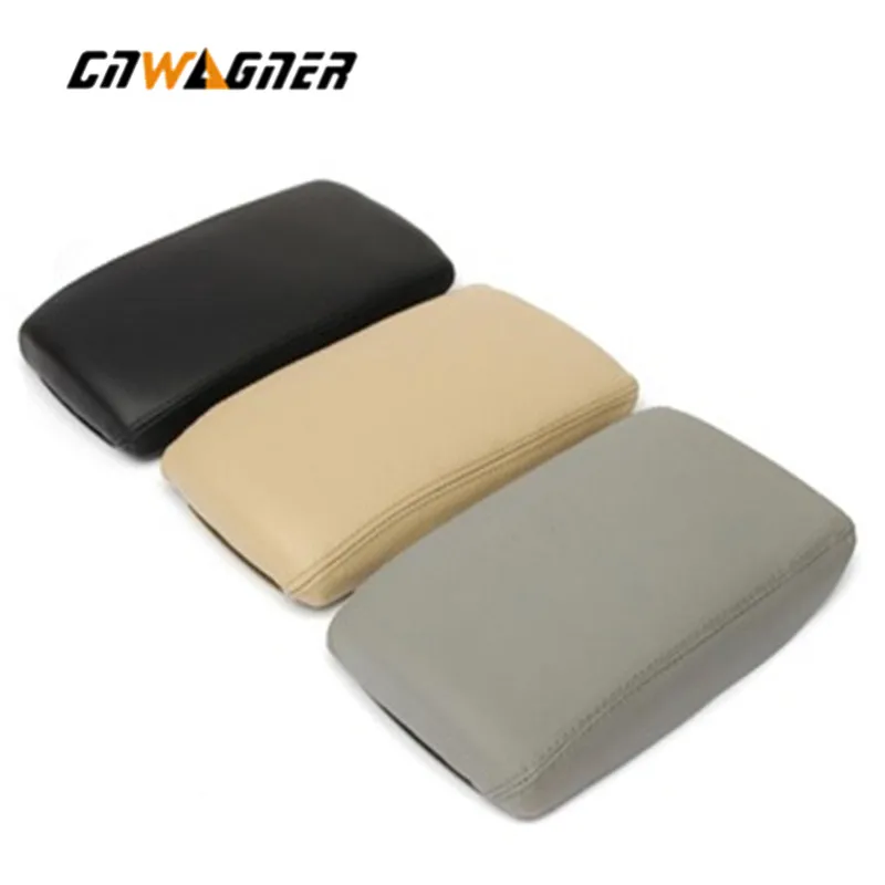 Luxury Leather Car Armrest Latch Cover For Audi A6 C6 2005-2011 Center Console Arm Rest Storage Box Lid Cover Auto Accessories