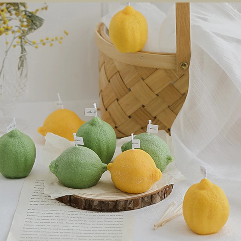 Handmade Lemon Candle  Scented Candles Aromatherapy Wedding Home Decoration Scented Candles INS Shooting Props Ornaments