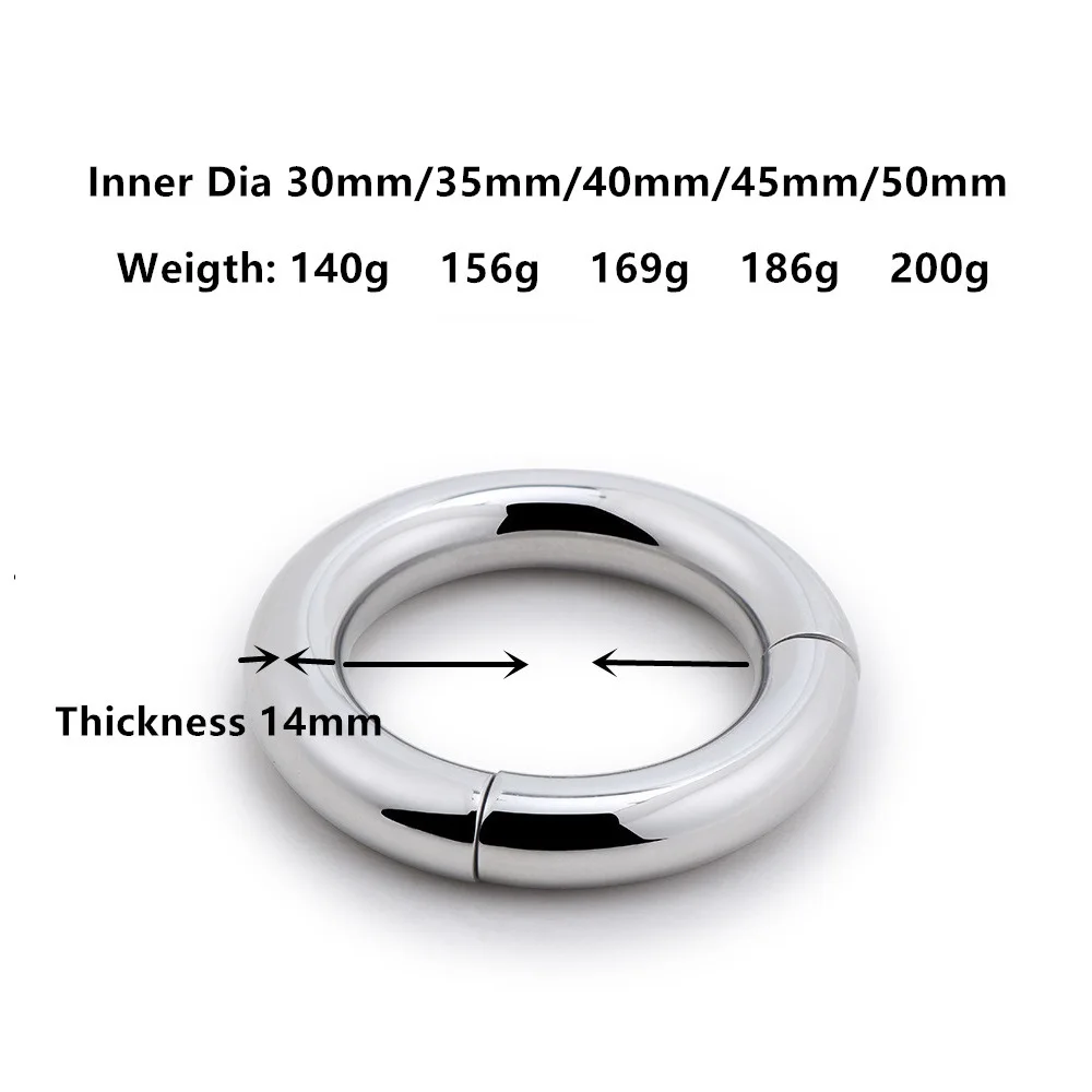 Heavy Duty male Magnetic Ball Scrotum Stretcher Metal Penis Cock Lock Ring Delay Ejaculation Sex Toys For Men 30/35/40/45/50mm