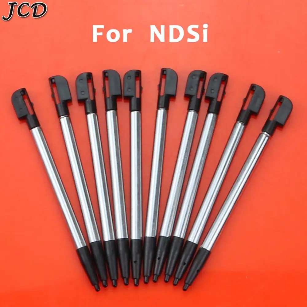 JCD 10PCS Metalowy rysik teleskopowy Plastikowy rysik do ekranów dotykowych dla 2DS 3DS New 2DS LL XL New 3DS XL LL Dla NDSL NDSi