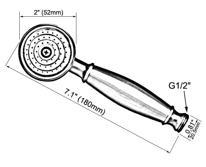 Antique Red Copper Classical Telephone Hand Held Shower Head Bathroom replacement handhand shower zhh126