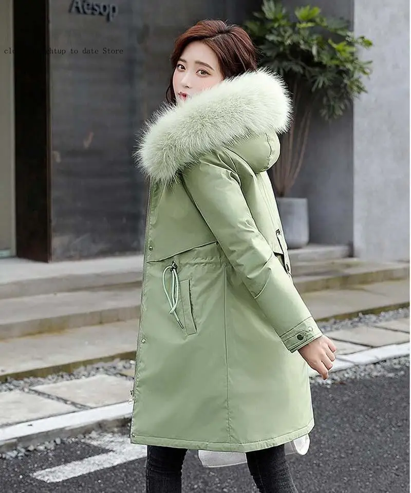 Female Fur Lining Thick Winter Coat Women -30 Degrees Snow Wear Long Parkas Winter Jacket Women Fur Hooded Clothing