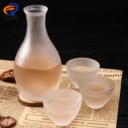 1 Set Glass  Japanese Sake 1 Pot 3Cups Set Flagon Liquor Spirits Cups Glass Sake Wine Set Winebowl Small Glass Wine Glass