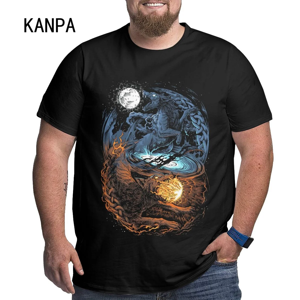 Cool Wolf Graphic T Shirt Men\'s Soft Cotton Graphic Warrior Tee Short Sleeves Print T-Shirts Oversize Graphic Tshirt Gift
