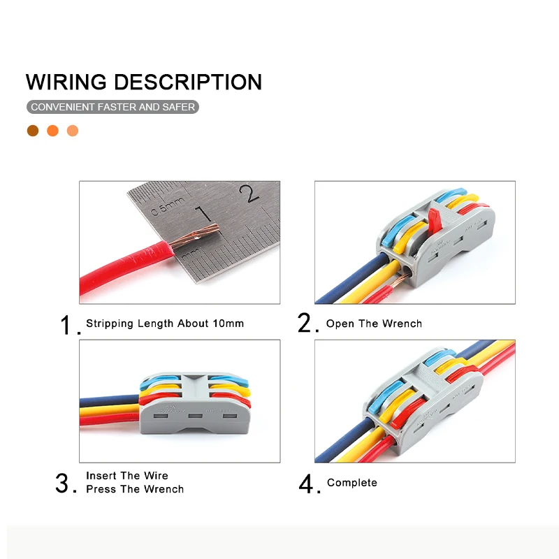 Boxed Quick Butt Wire Connectors Push-In 2/3/4/5 Pin Conductor Terminal Home Led Light Electric Cable SplicingWiring Connector