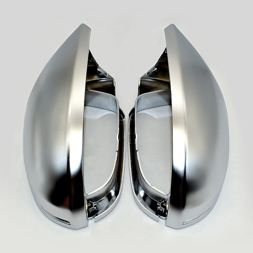 For Audi A6 S6 C7 4G Side Wing Mirror Covers Caps Silver Matte Chrome 2013 2014 2015 2016 2017 2018 Aluminum Brushed