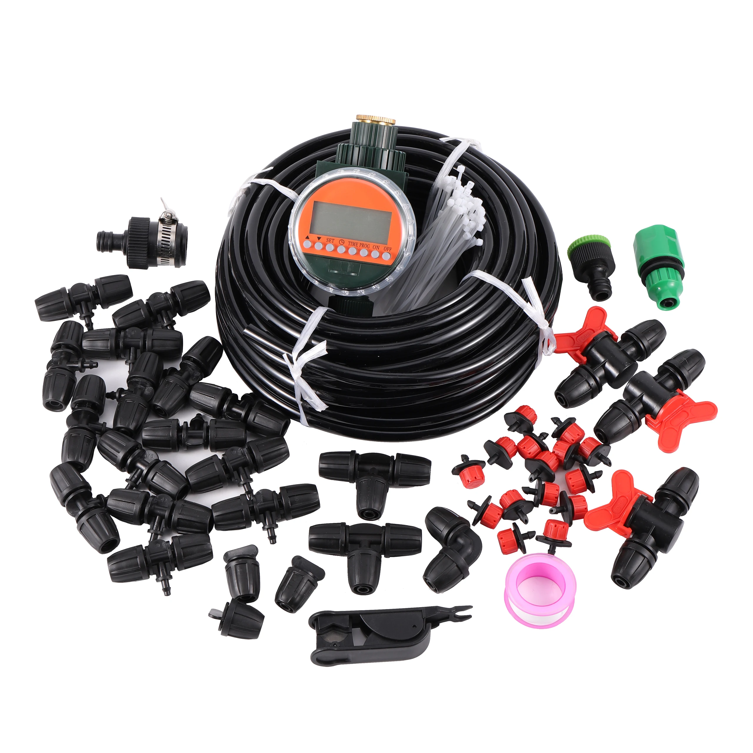 5/10/15m 8/11mm Hose Fittings Diy Micro Drip Irrigation Watering Kit Garden Lawn Adjustable 8 Hole Dripper Sprinkler System