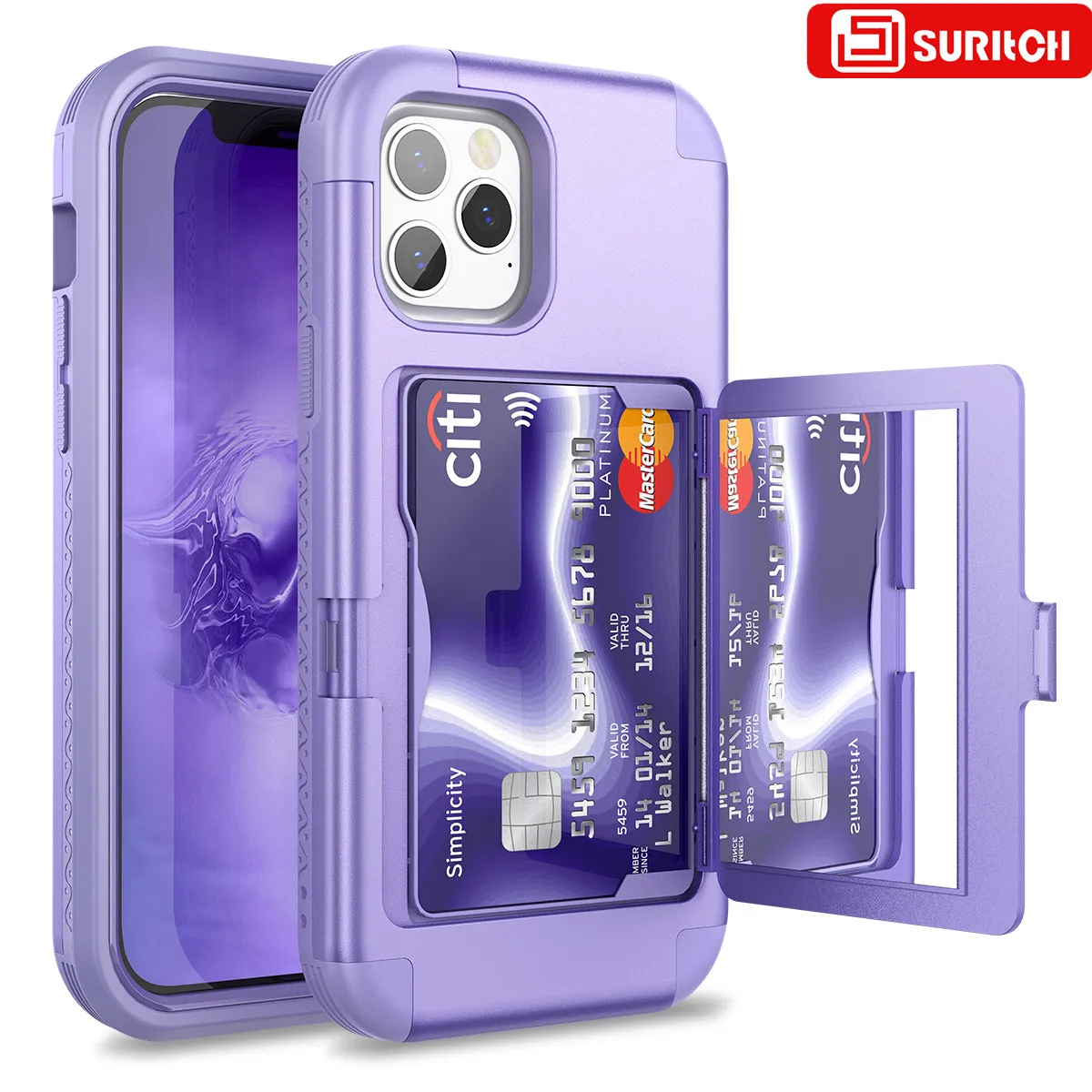 Credit Card Protective Wallet Case For iPhone 12 Card Slot Holder Cover Case Luxury TPU Armor Shockproof Back Cover For iPhone11