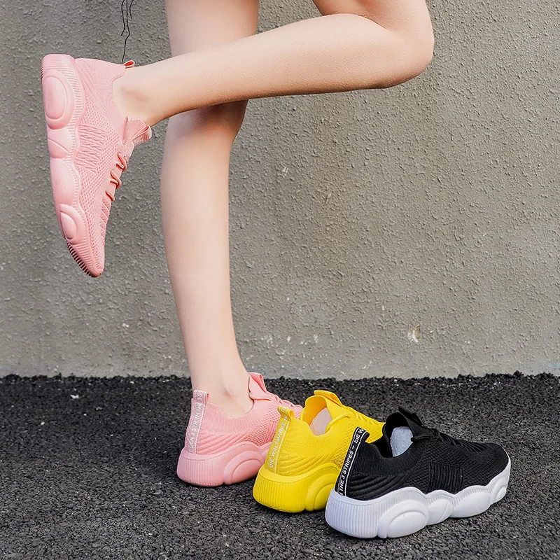 Sneakers Women Running Shoes Comfortable Breathable Outdoor Sports Shoes Casual Footwears Wear-resiistance Lace-up