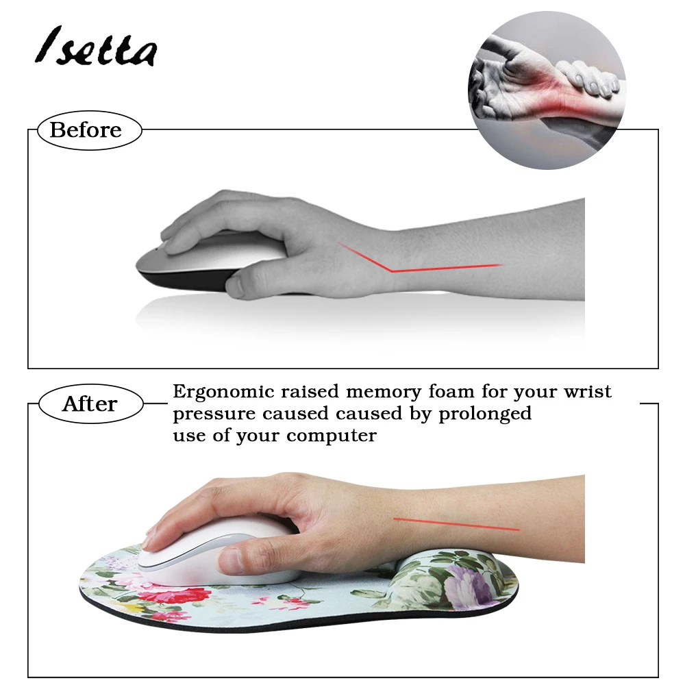 Computer Wrist Mouse Pad Comfort Memory Foam  Mouse Pad Hand Wrist Rests Support