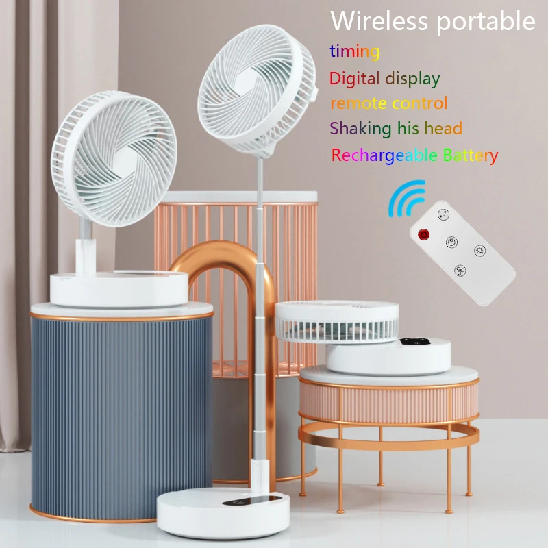 New Wireless USB Hand Folding Fan Remote Control Cooler Portable Air Conditioning Circulator Mi Standing Mobile Rechargeable Fan