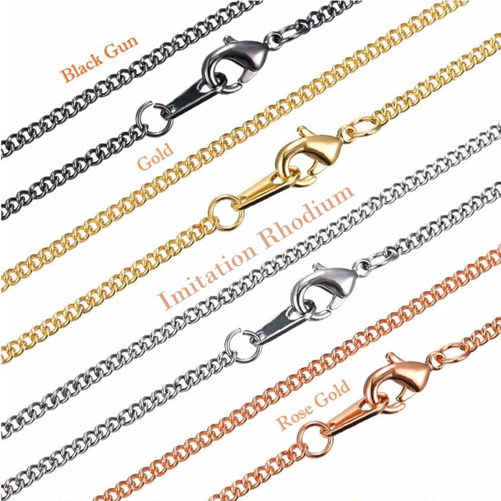 20Pcs/Lot  45-80cm Link Chain Necklace For Pendant With Lobster Wholesale Jewelry Findings