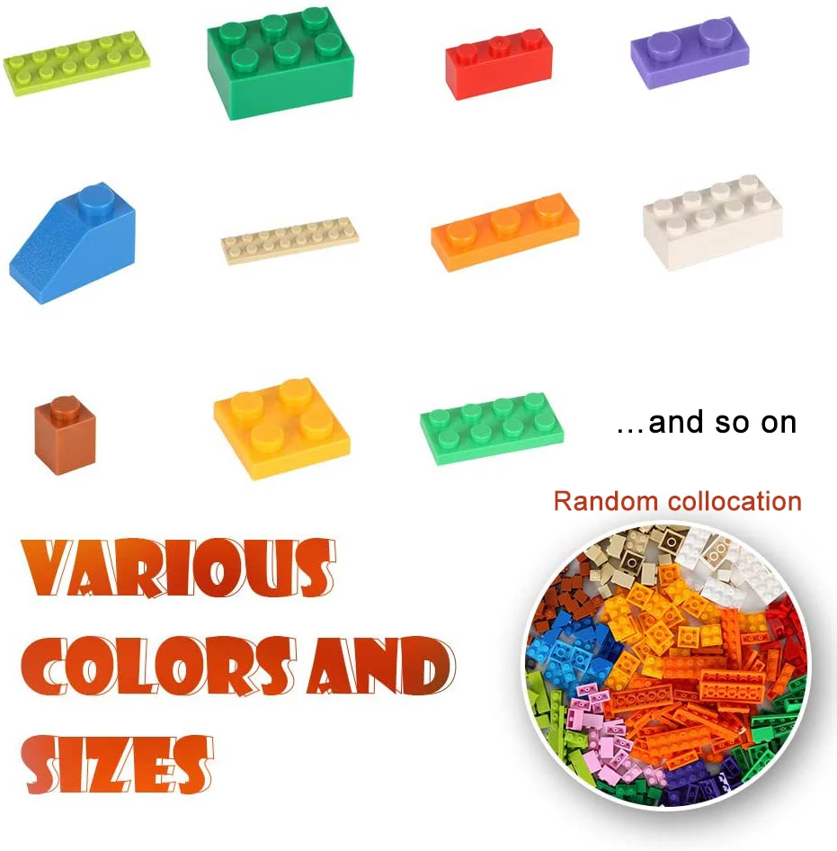 1000/500/300pcs Small Particles Bricks Over 10 Sizes Classic Early Education Building Blocks Bulk Model Figures Kids Toys