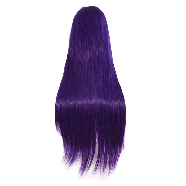 Similler-Perruque de Cosplay synthétique lisse et longue de 80 cm, noire, violette, rouge, rose, bleue, verte, blanche, grise et brune