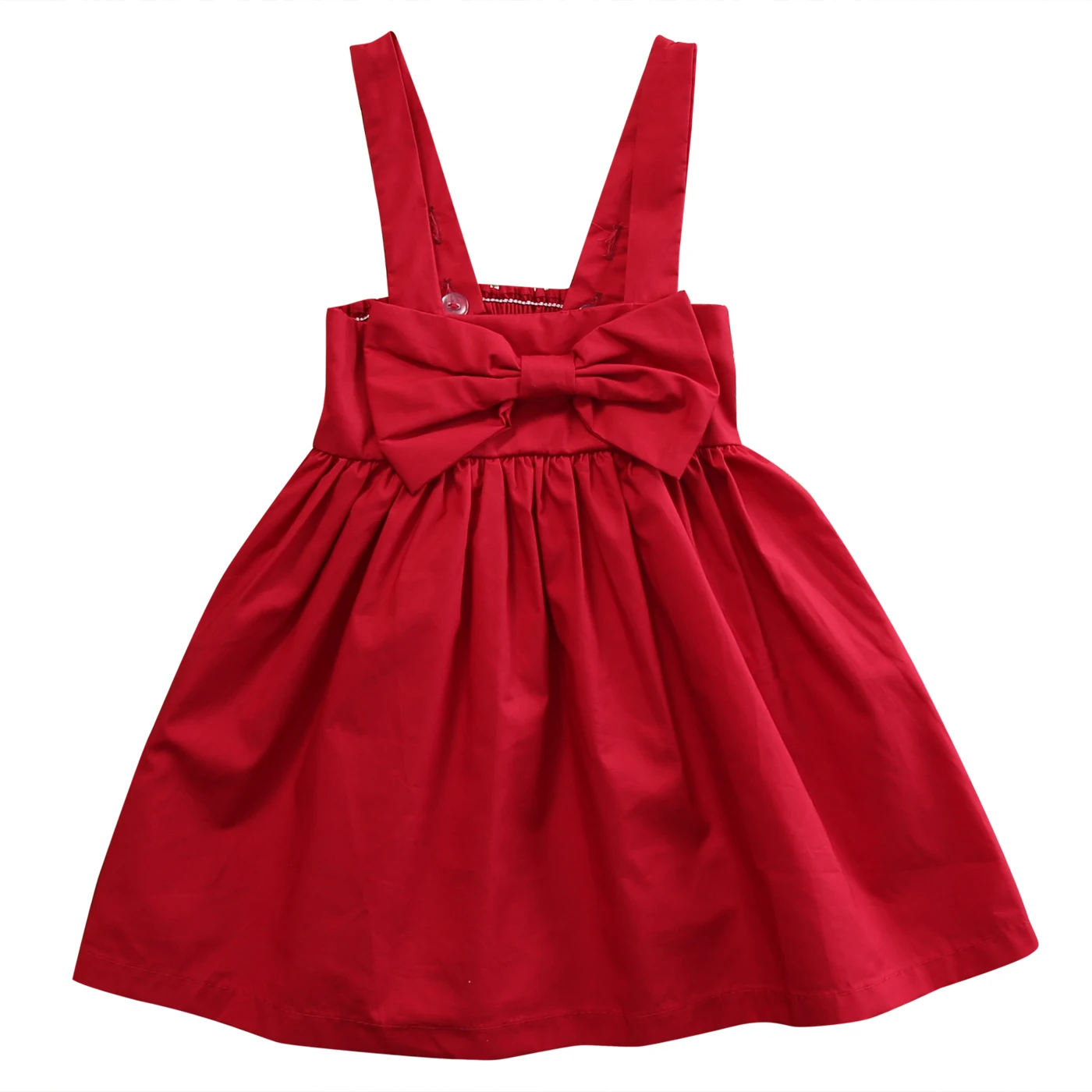 Newborn Baby Girls Toddler Kid Summer Sundress Solid Color Sleeveless Bowknot Short Mini Dress Sunsuit Dress