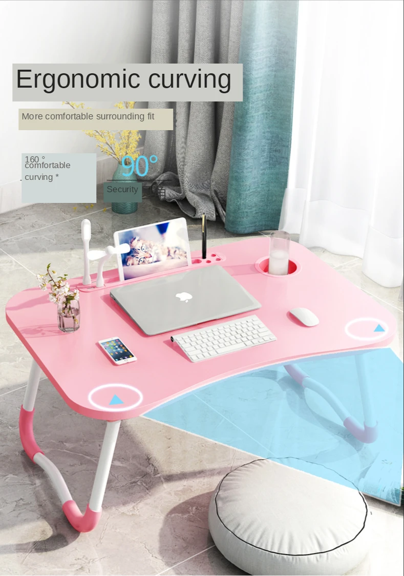 Klappbarer Laptop-Schreibtisch für Zuhause, für Bett und Sofa, Laptop-Betttablett, Tisch, Schreibtisch, tragbarer Schoßschreibtisch zum Arbeitszimmer und Lesen, Bett-Tablett-Tisch – Detail 9