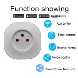 WiFi Israel socket 16A Wireless Smart Plug 220V Power Outlet Smart life APP Remote Control Compatible Alexa Google Assistant