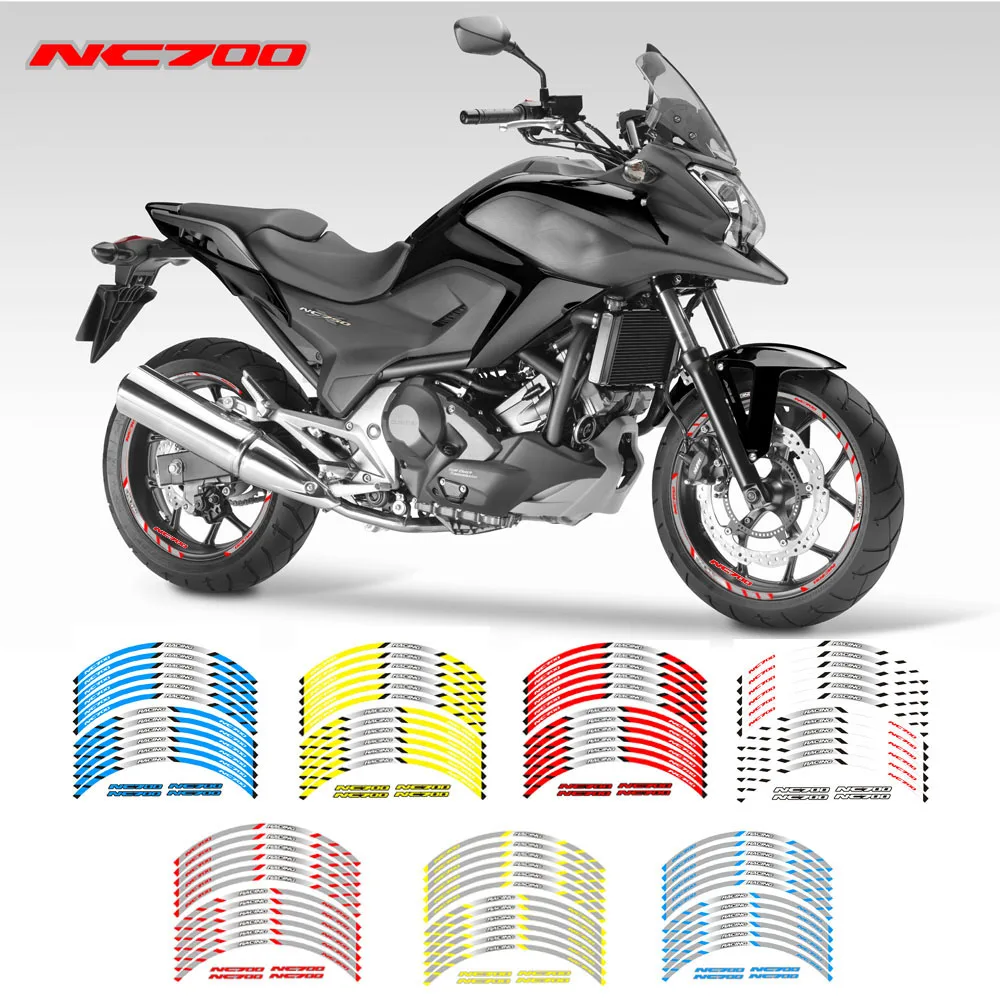 

New high quality 12 Pcs Fit Motorcycle Wheel Sticker stripe Reflective Rim For Honda NC700S NC700X