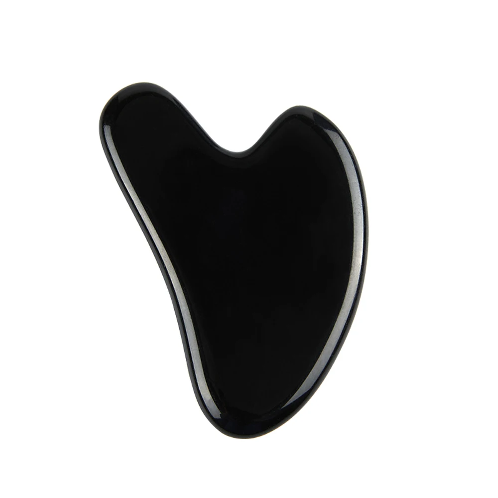 Grattoir Gua Sha en pierre naturelle, outil de soins de la peau, masseur pour visage, ruisseau, lifting de la peau, déformable, enlever la plaque Guasha