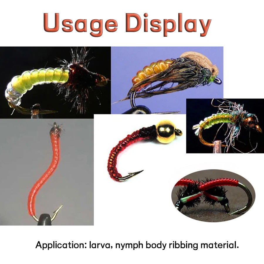 Wifreo Clear Stretch Rib Round Larvae Lace Nymph Ribbing Material Body Fly Tying Line Green Red Brown Multiple Color