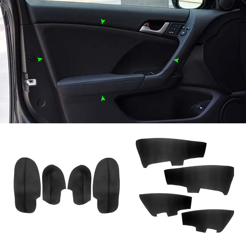 For Honda Accord 2008 2009 2010 2011 2012 8pcs Microfiber Leather Car Interior Door Armrest + Doors Panel Cover Sticker Trim