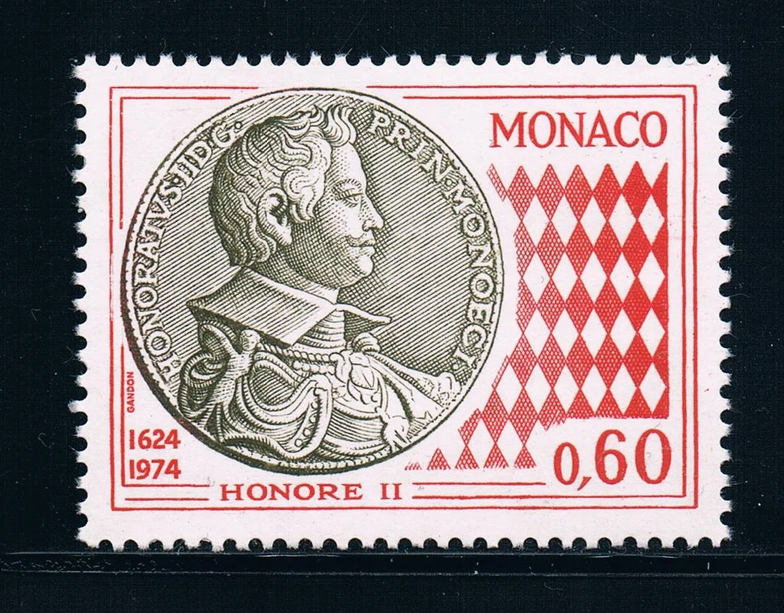 1Pcs/Set New Monaco Post Stamp 1974 Portrait of Honore II Sculpture Stamps MNH