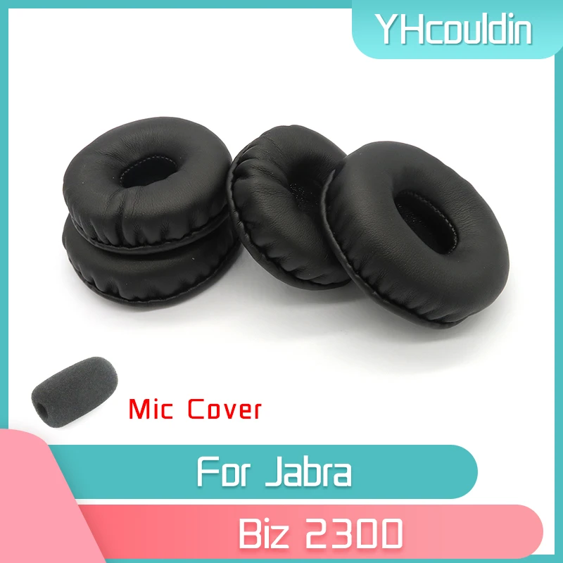 Yhcouldin earpads para jabra biz 2300 biz2300 duo/mono fone de ouvido accessaries substituição couro enrugado