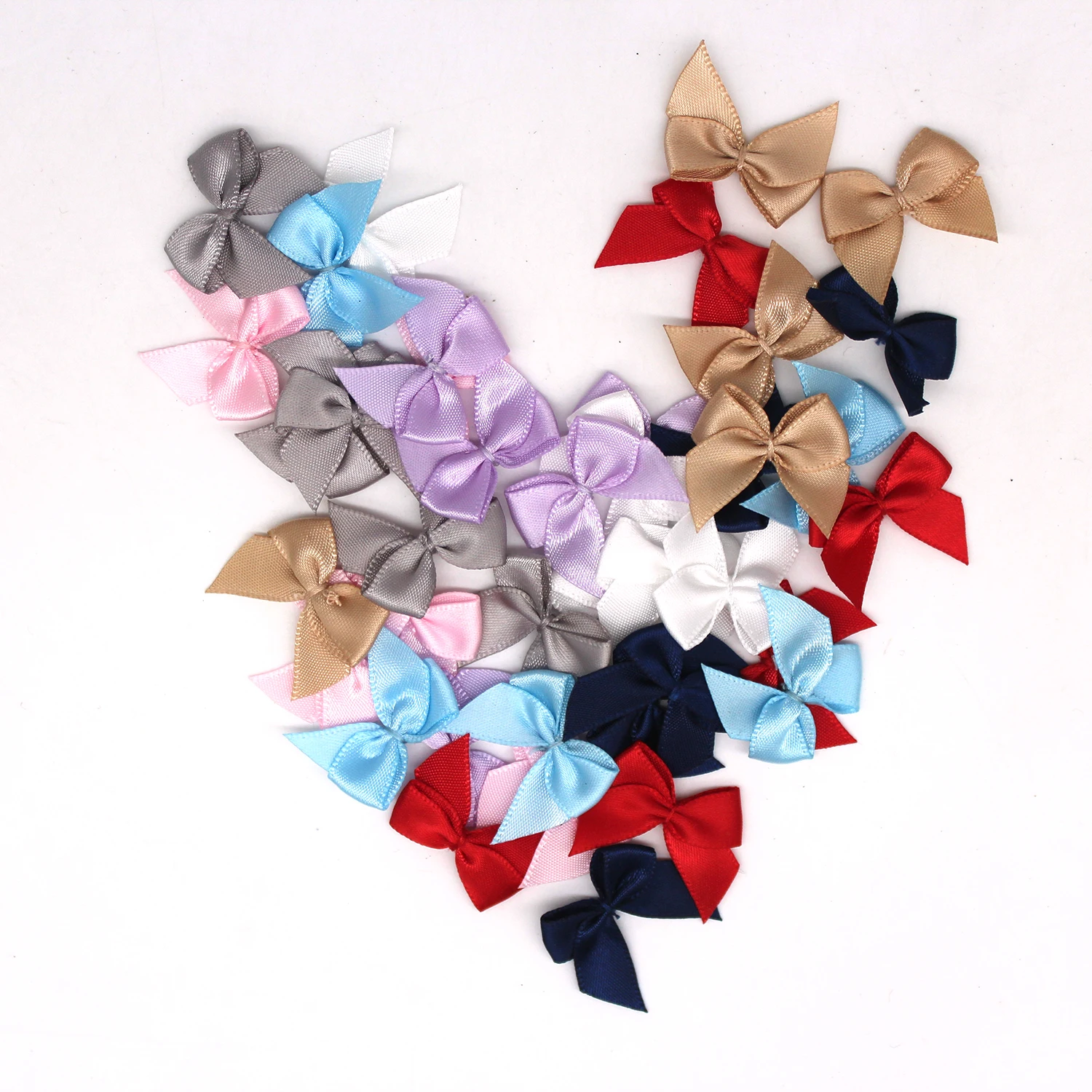 20 Pcs Mixed Color Satin Ribbon Bows 1 Inch Hand Bow-knot Tie Crafts DIY Christmas Wedding Party Decor Accessories