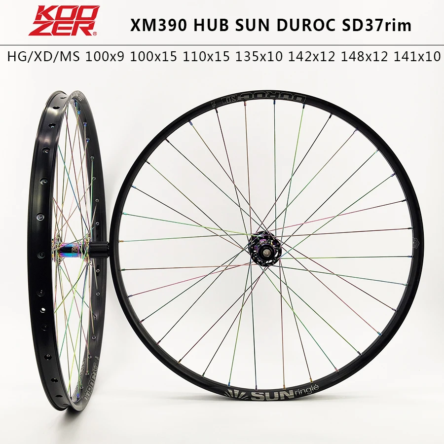 27.5 29er bicycle mountain bike wheel KOOZER XM390 142*12 100*15 110x15 barrel axle QR aluminum mountain bike wheel 37MM wide