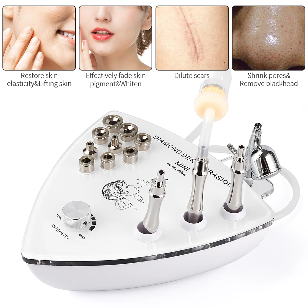 2 in 1 Diamond Dermabrasion Microdermabrasion Facial Hydrating Face Care Peeling Water Spray Beauty Machine Anti Wrinkle Device