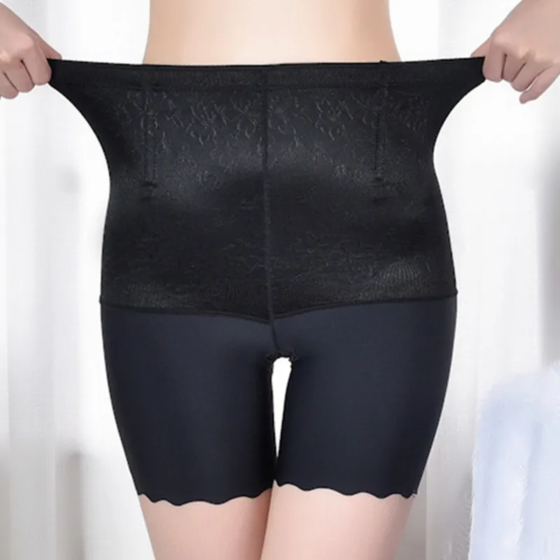 Women\'s High Waist Smooth Pants Thigh Slimmer Body Shaper Tummy Slimming Control Panties High-waisted Abdomen Safety Pants Thin