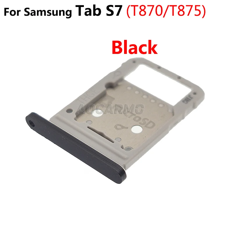 Aocarmo For Samsung Galaxy Tab S7 Plus S7+ T870/T875 T970  MicroSD Sim Card Tray Slot Holder Replacement Parts