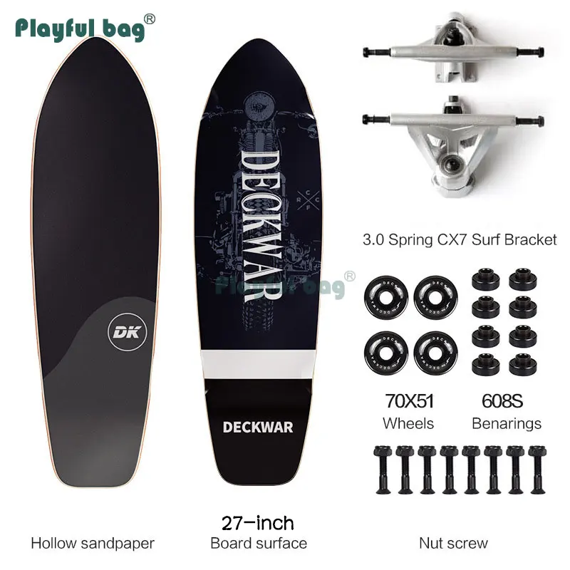 Borsa giocosa 68.5CM Land surf skateboard CX7 trucks Hollow carta vetrata skateboard professionale completo acero di alta qualità AMA97